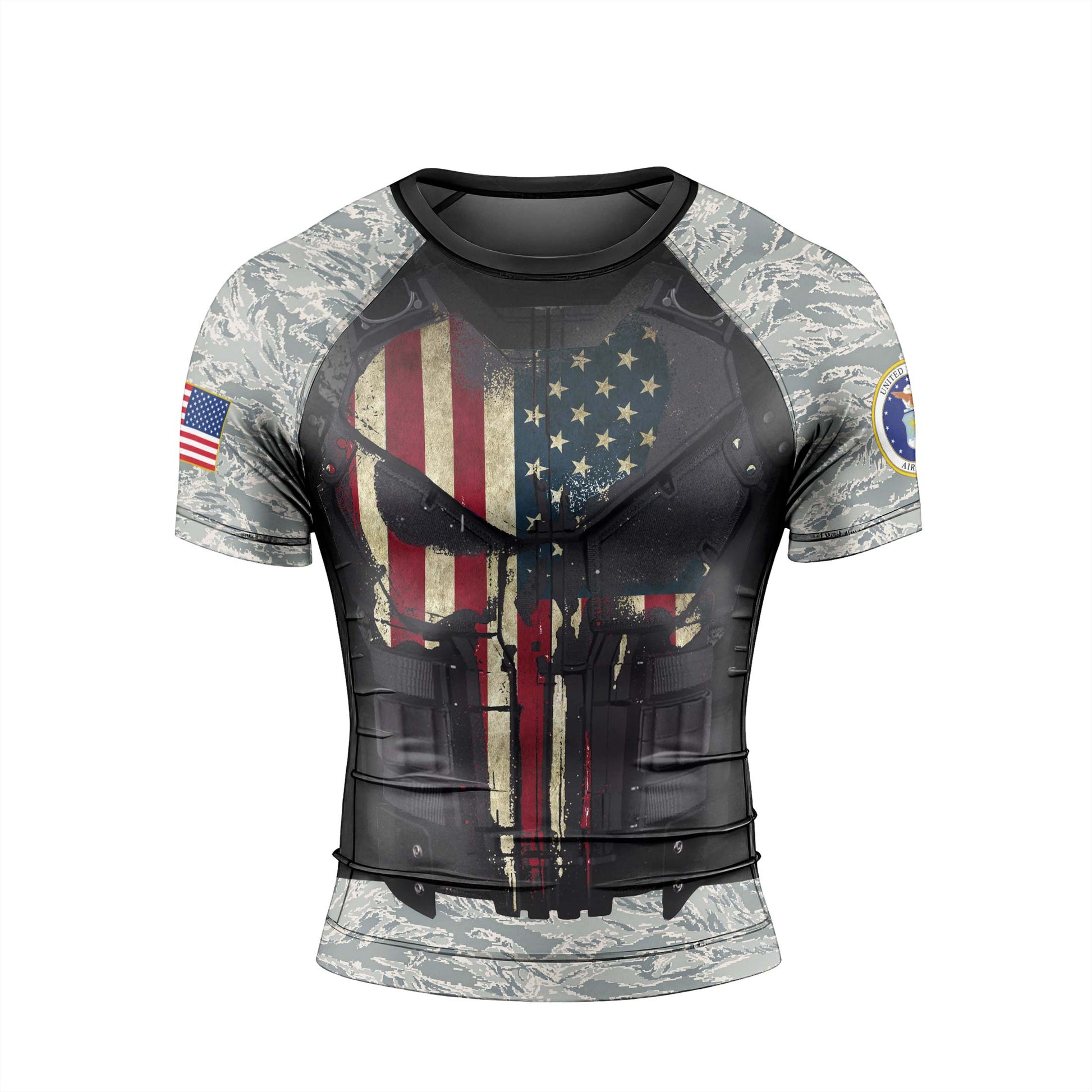 Punisher US Air Force Men's Short Sleeve Rash Guard