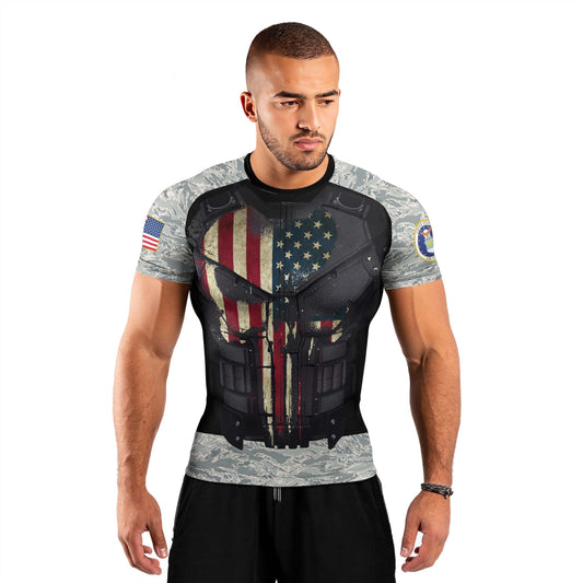 Punisher US Air Force Men's Short Sleeve Rash Guard
