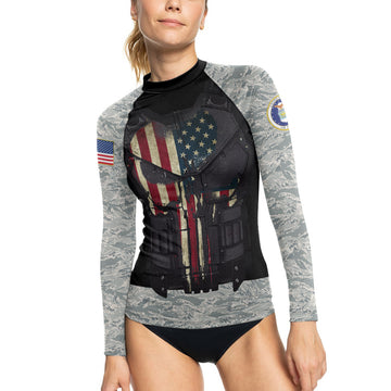 Punisher US Air Force Women's Long Sleeve Rash Guard