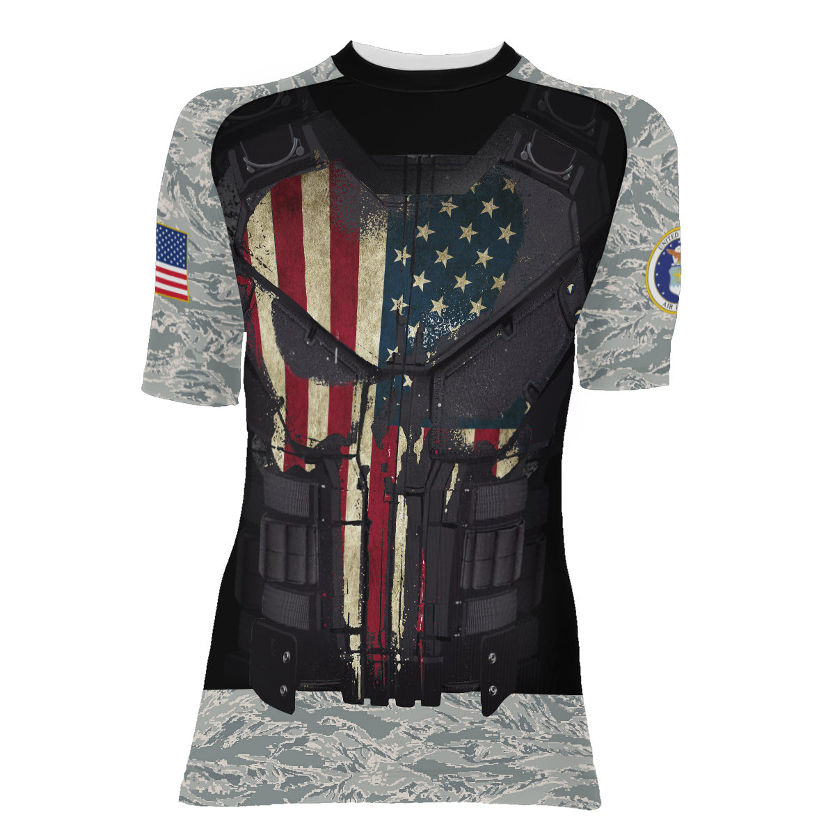 Punisher US Air Force Women's Short Sleeve Rash Guard