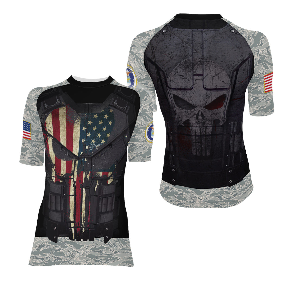 Punisher US Air Force Women's Short Sleeve Rash Guard