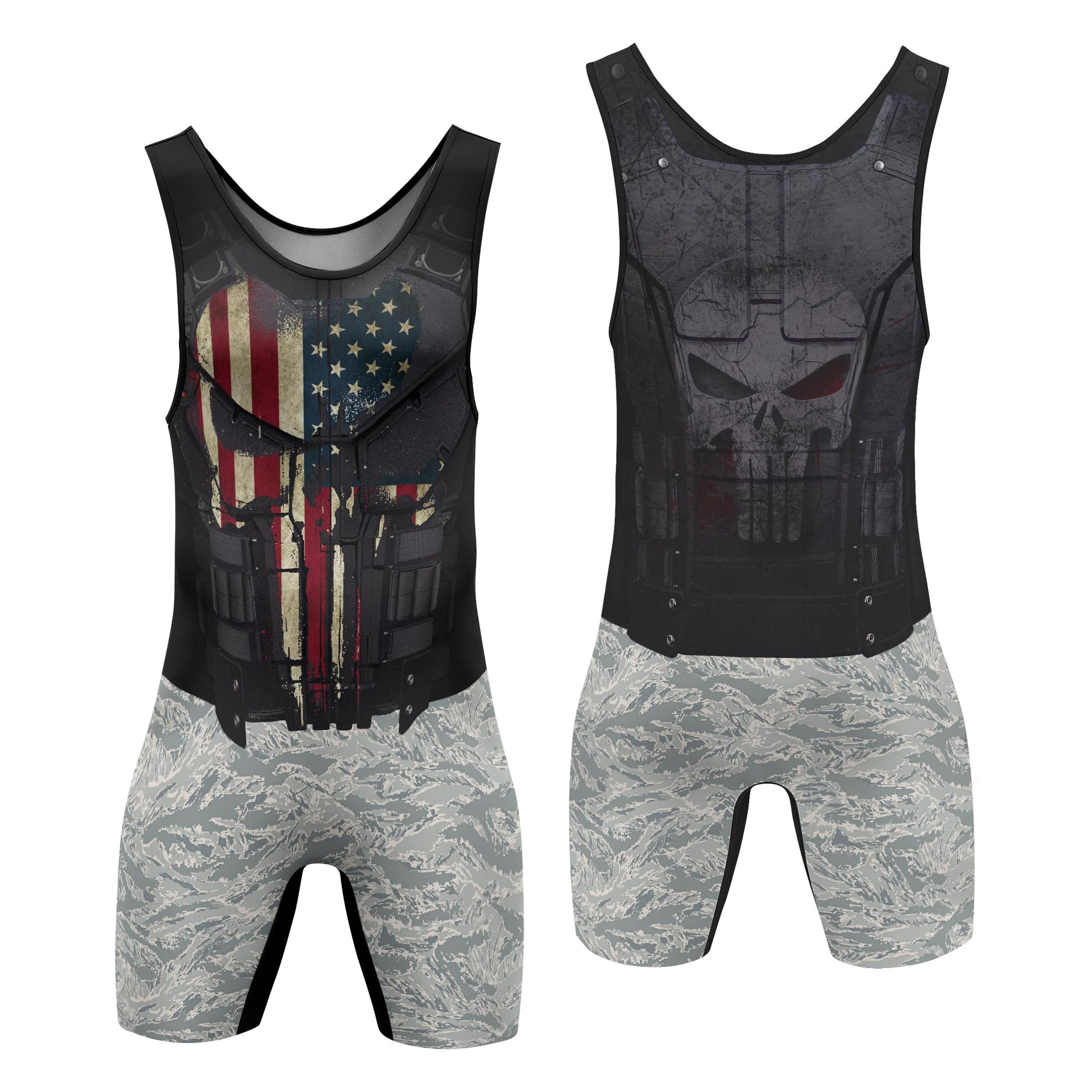 Punisher US Air Force Wrestling Singlets