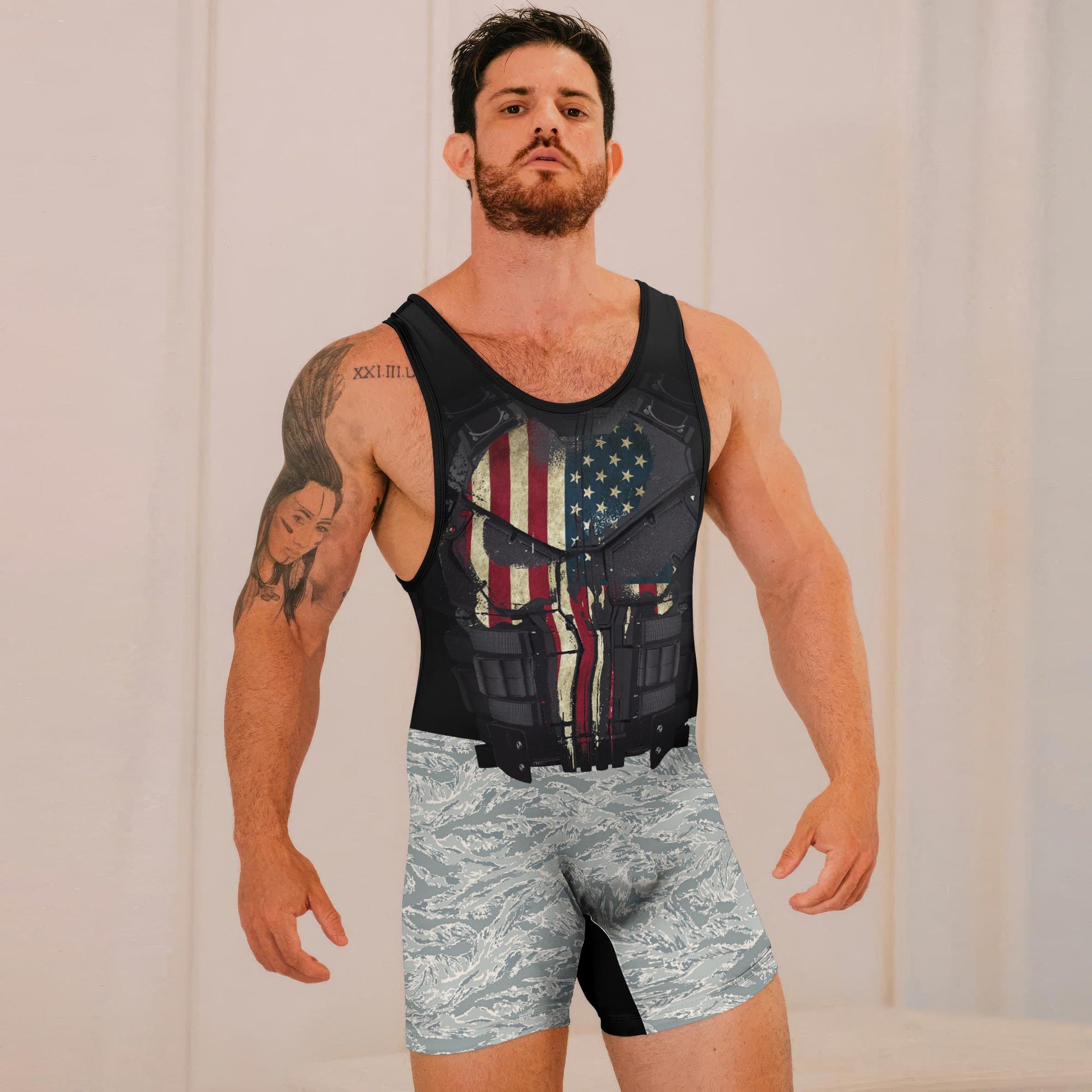 Punisher US Air Force Wrestling Singlets