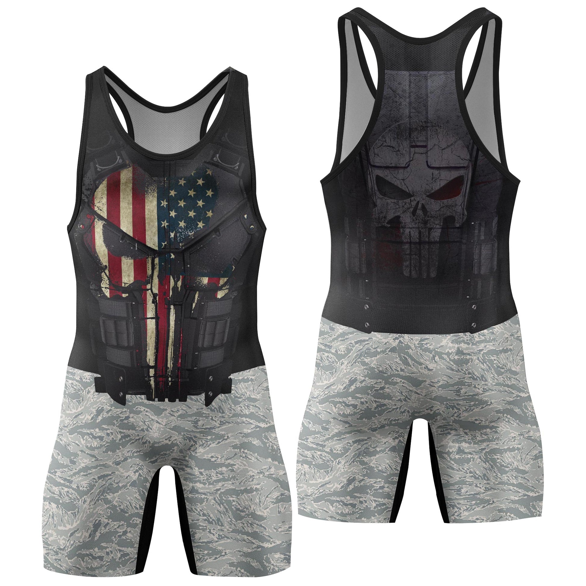 Punisher US Air Force Wrestling Singlets