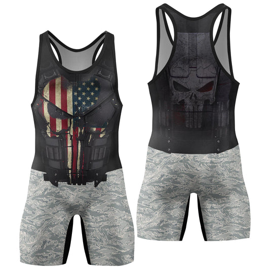 Punisher US Air Force Wrestling Singlets
