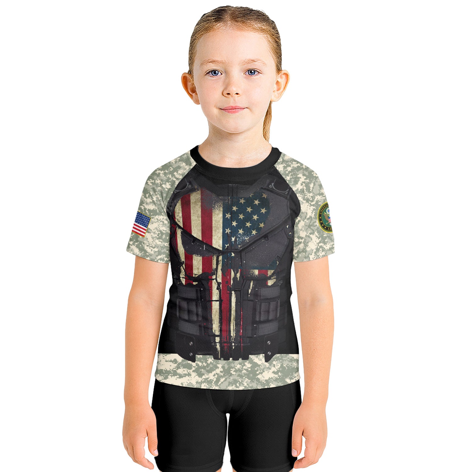 Punisher US Army Kids Rash Guard