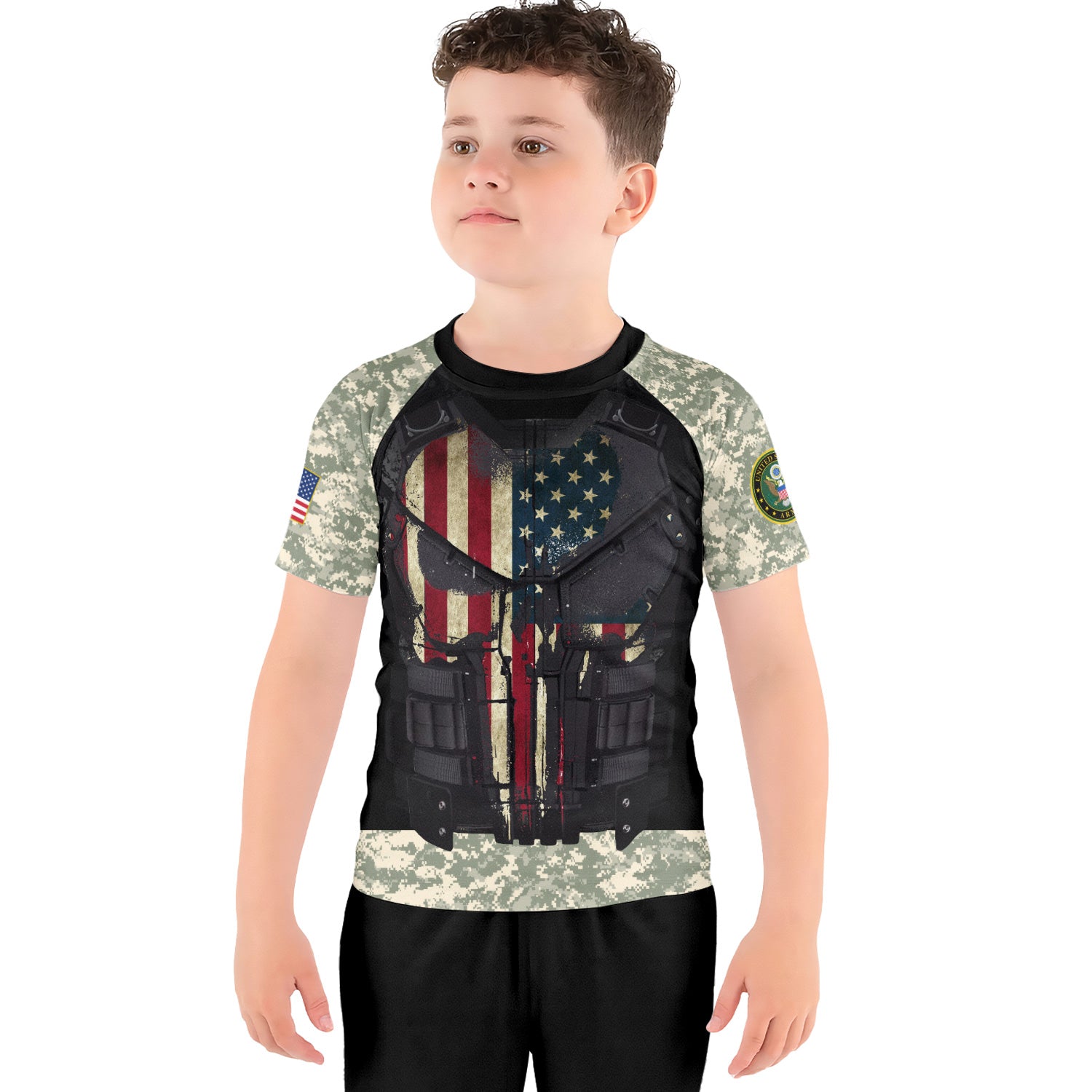 Punisher US Army Kids Rash Guard