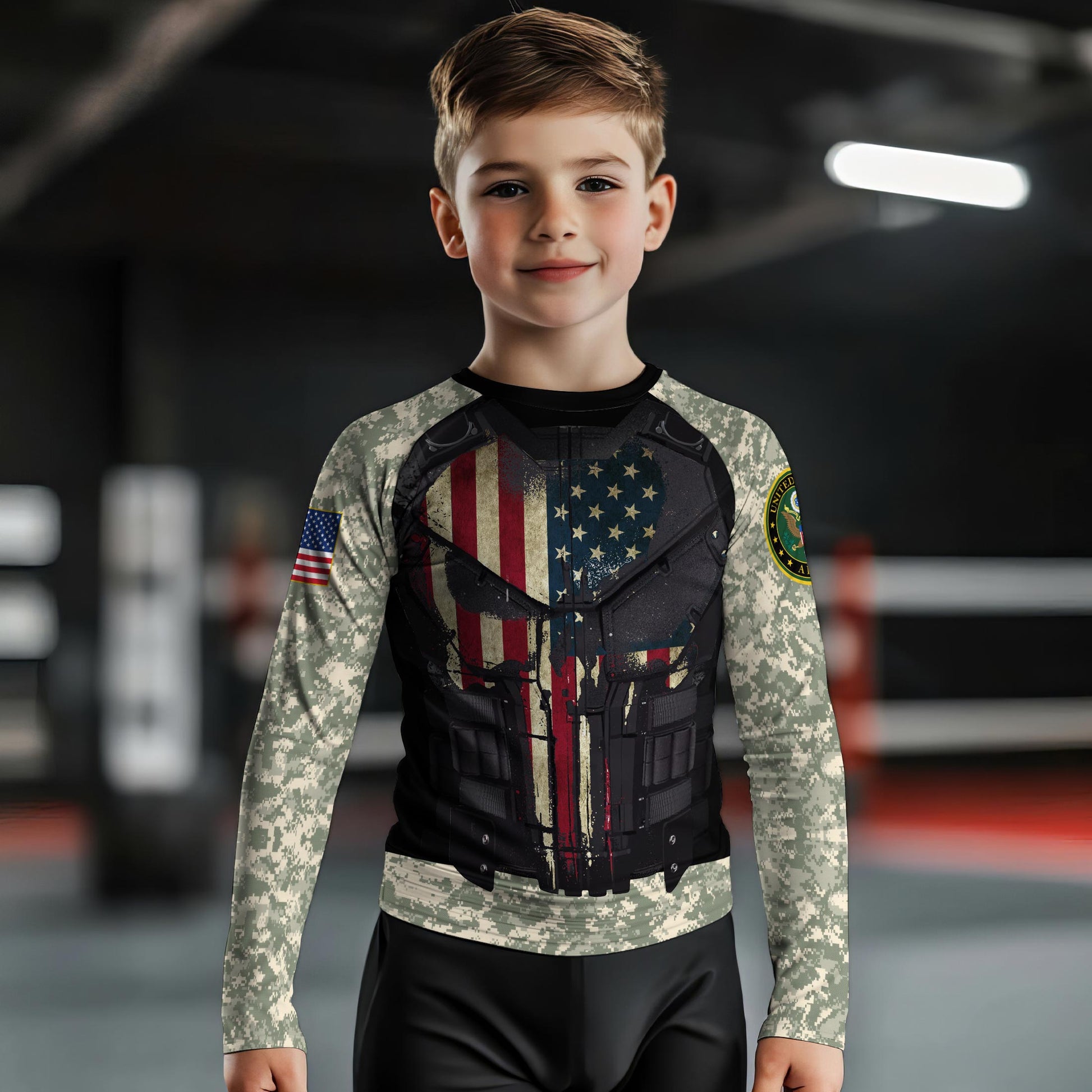 Punisher US Army Kids Rash Guard