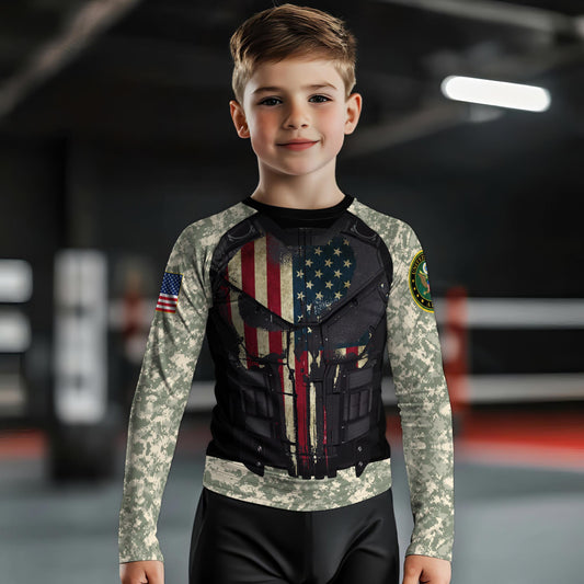 Punisher US Army Kids Rash Guard