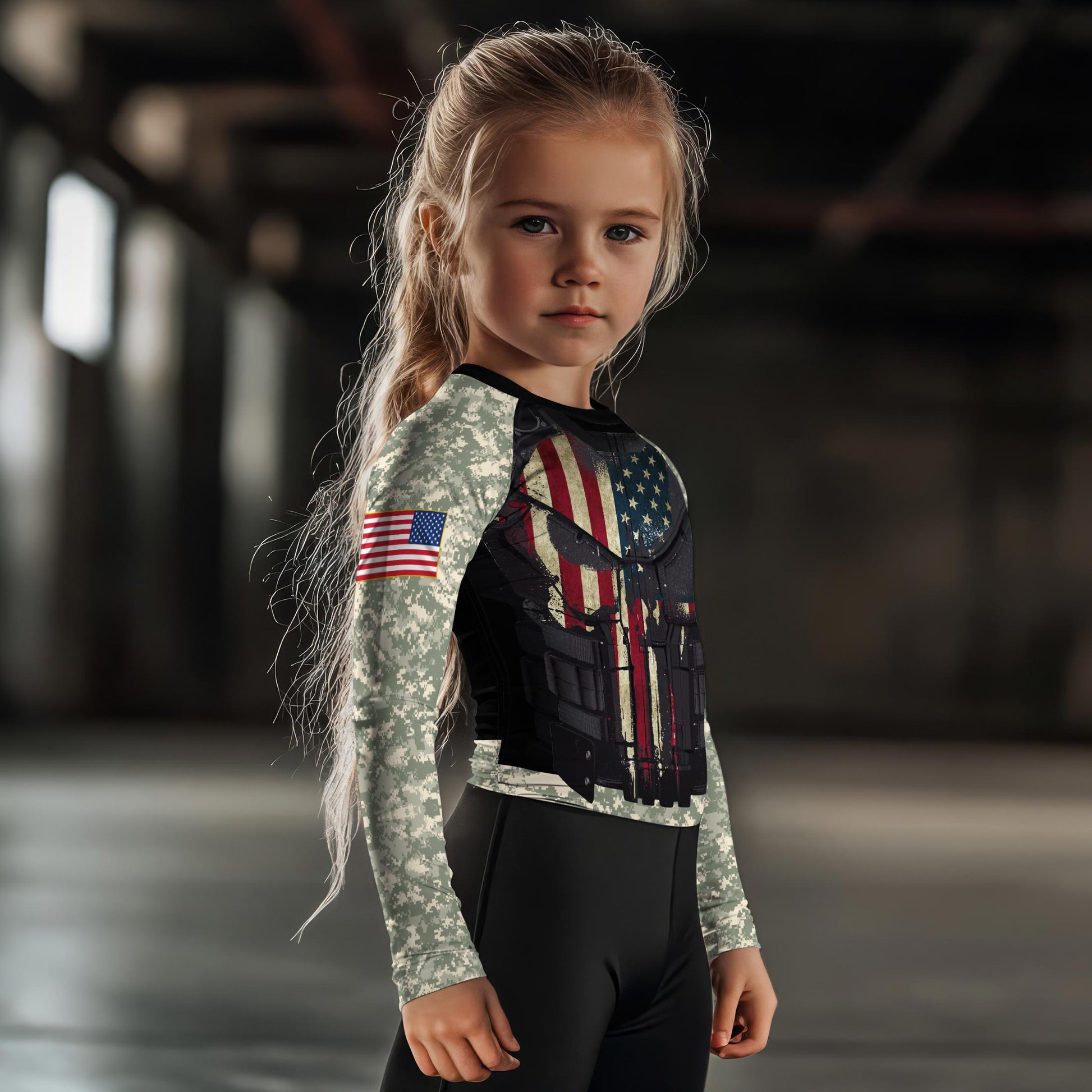 Punisher US Army Kids Rash Guard