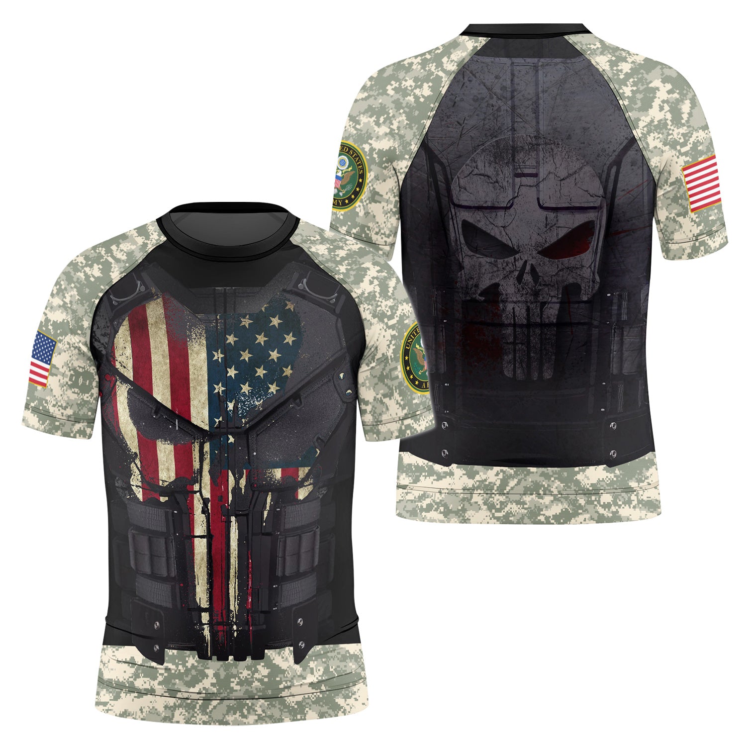 Punisher US Army Kids Rash Guard