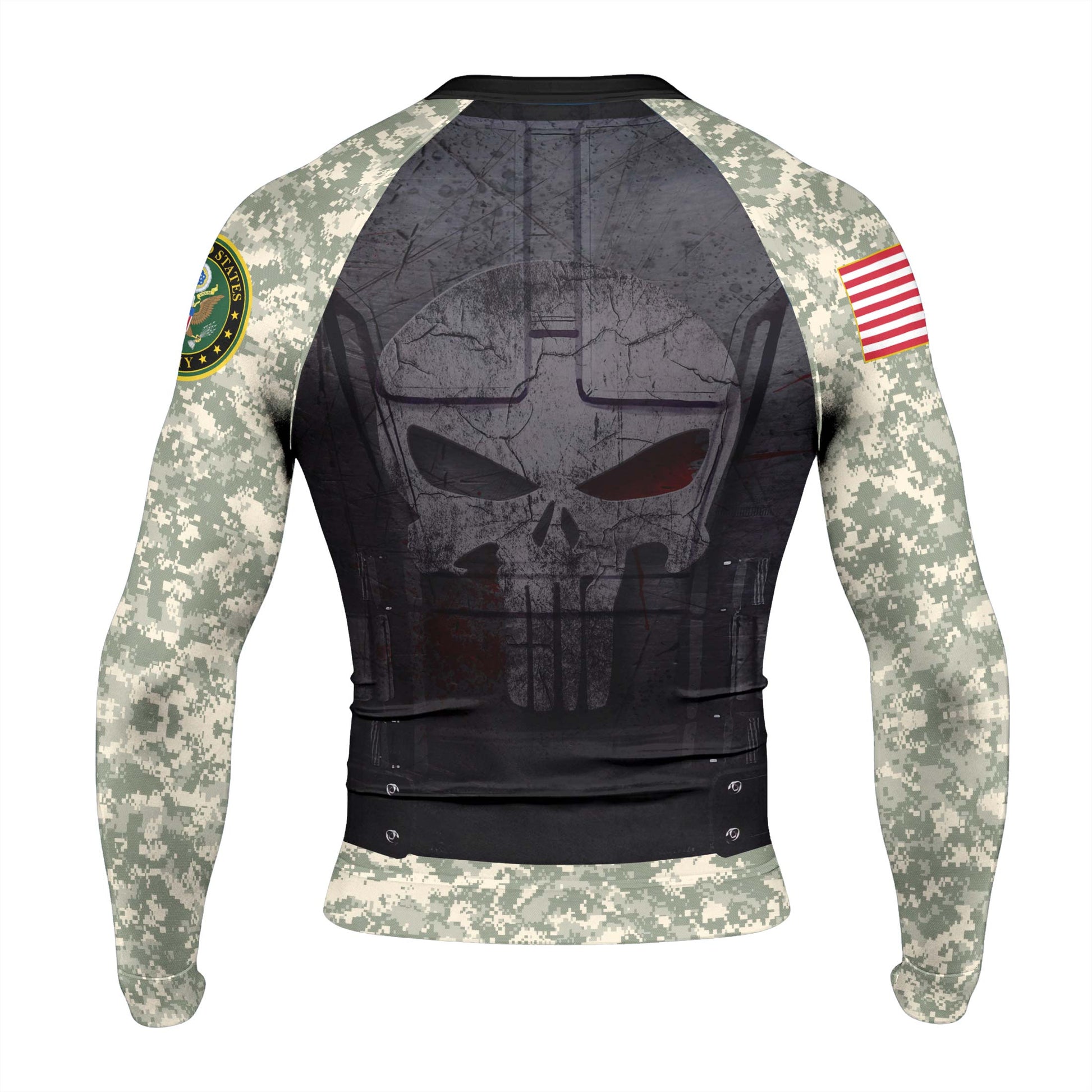Punisher US Army Men's Long Sleeve Rash Guard