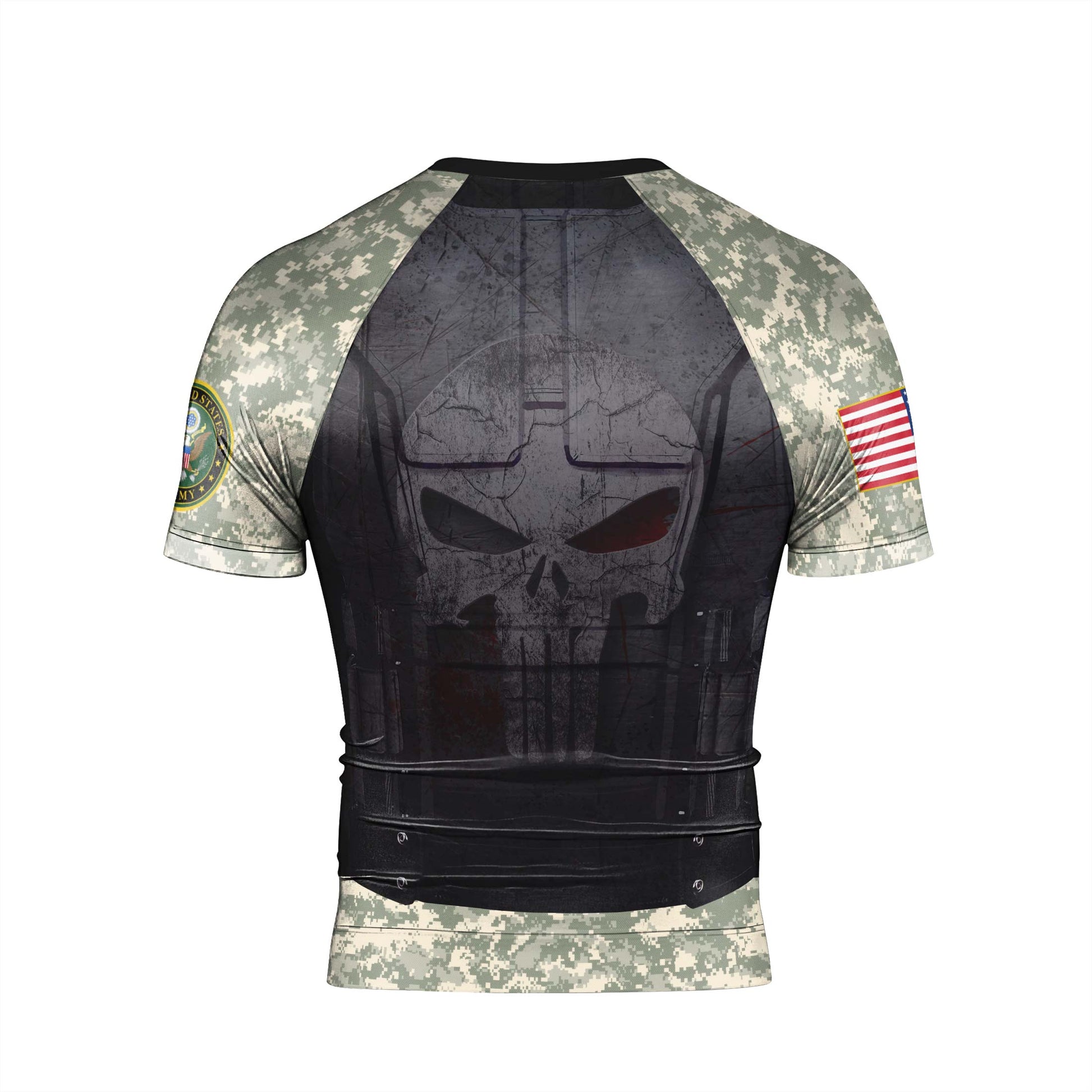 Punisher US Army Men's Short Sleeve Rash Guard