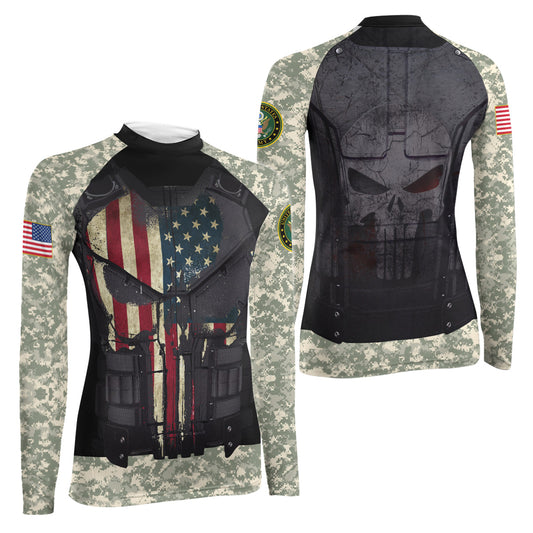 Punisher US Army Women's Long Sleeve Rash Guard