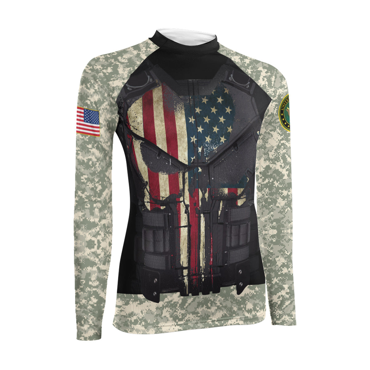 Punisher US Army Women's Long Sleeve Rash Guard