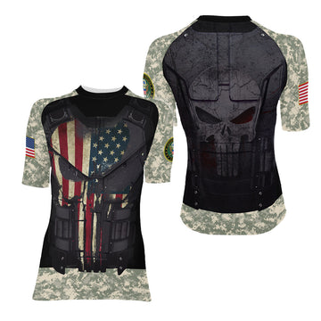 Punisher US Army Women's Short Sleeve Rash Guard