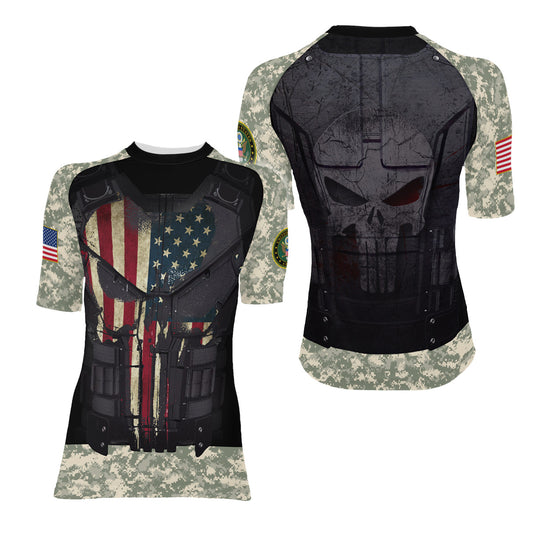 Punisher US Army Women's Short Sleeve Rash Guard
