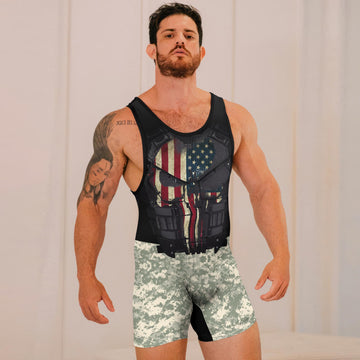 Punisher US Army Wrestling Singlets
