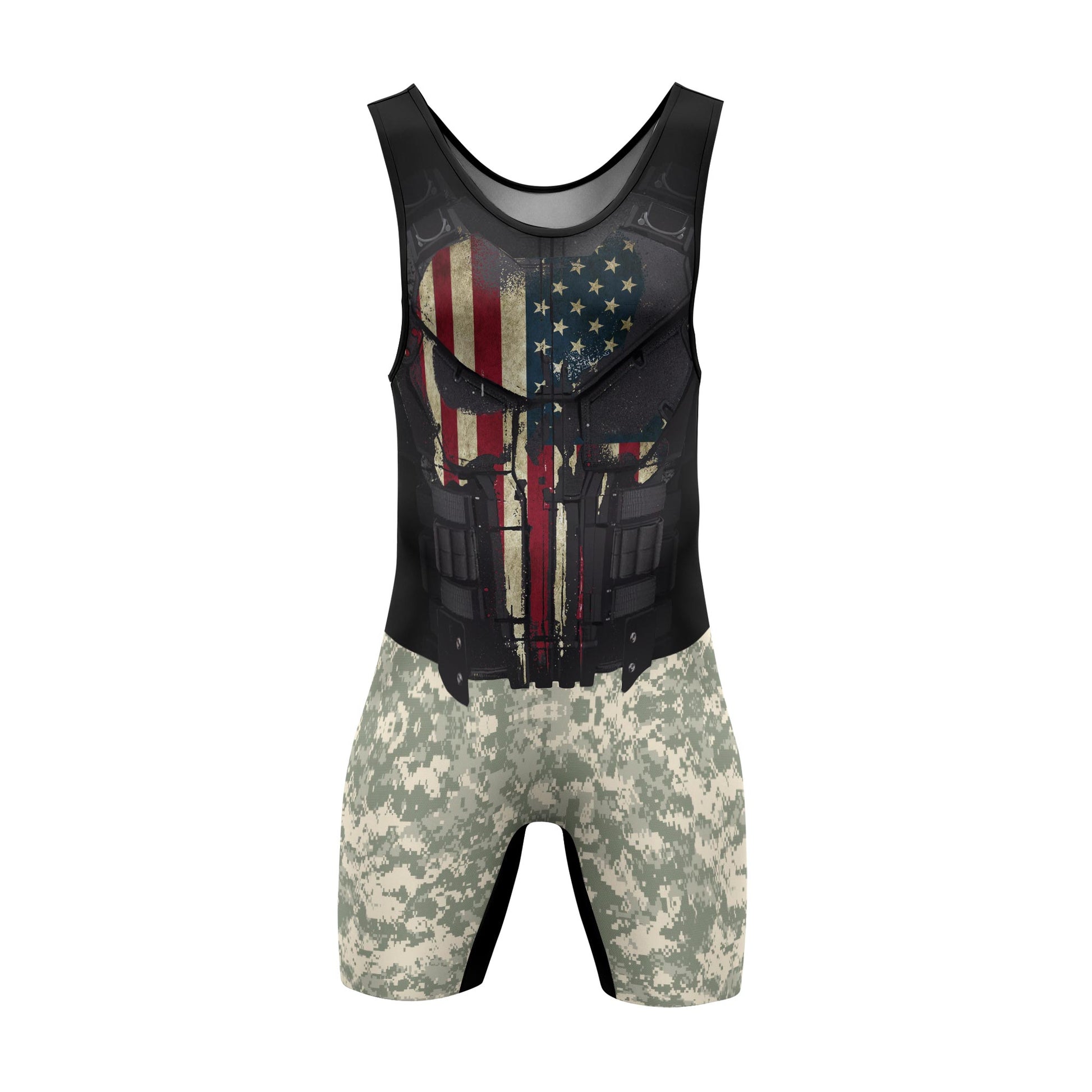 Punisher US Army Wrestling Singlets