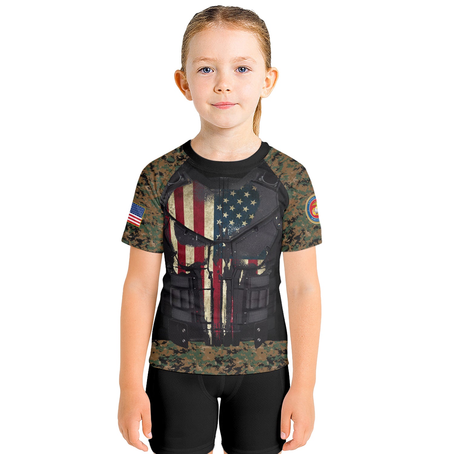Punisher US Marine Kids Rash Guard