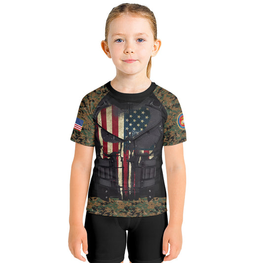 Punisher US Marine Kids Rash Guard