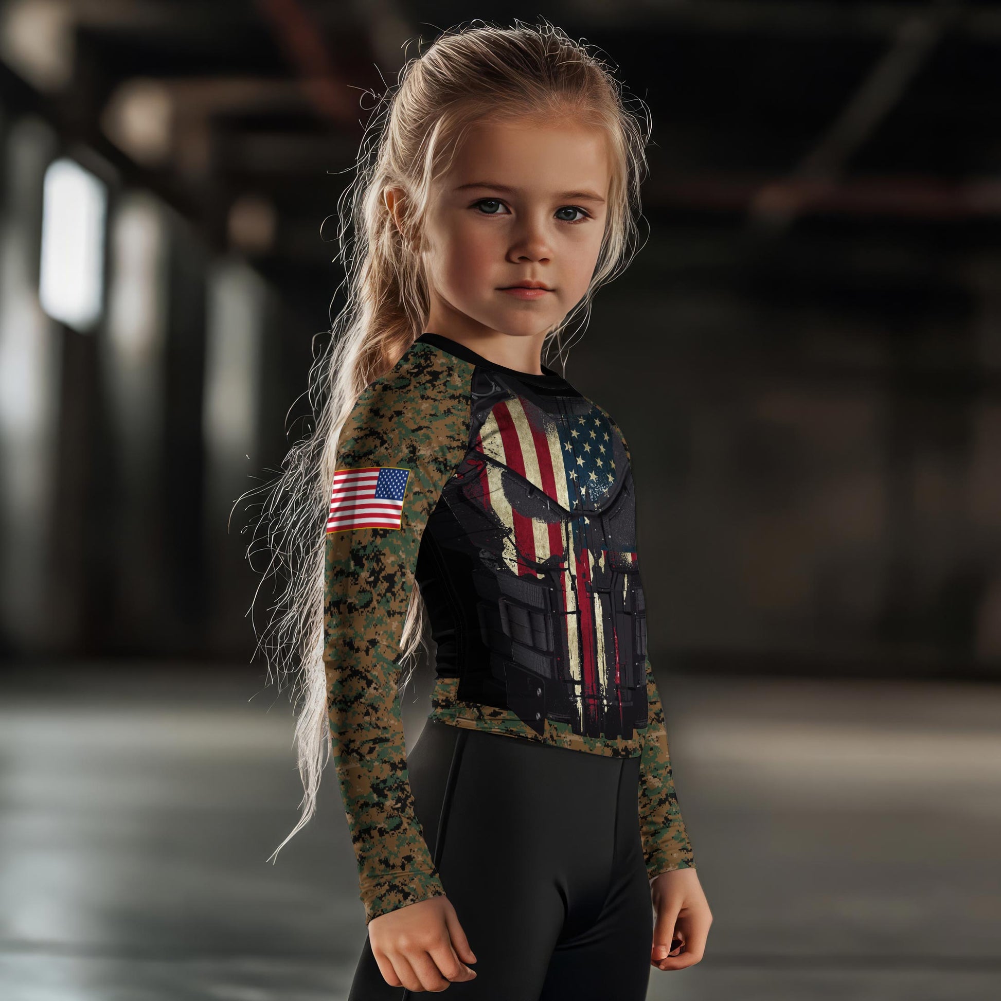 Punisher US Marine Kids Rash Guard