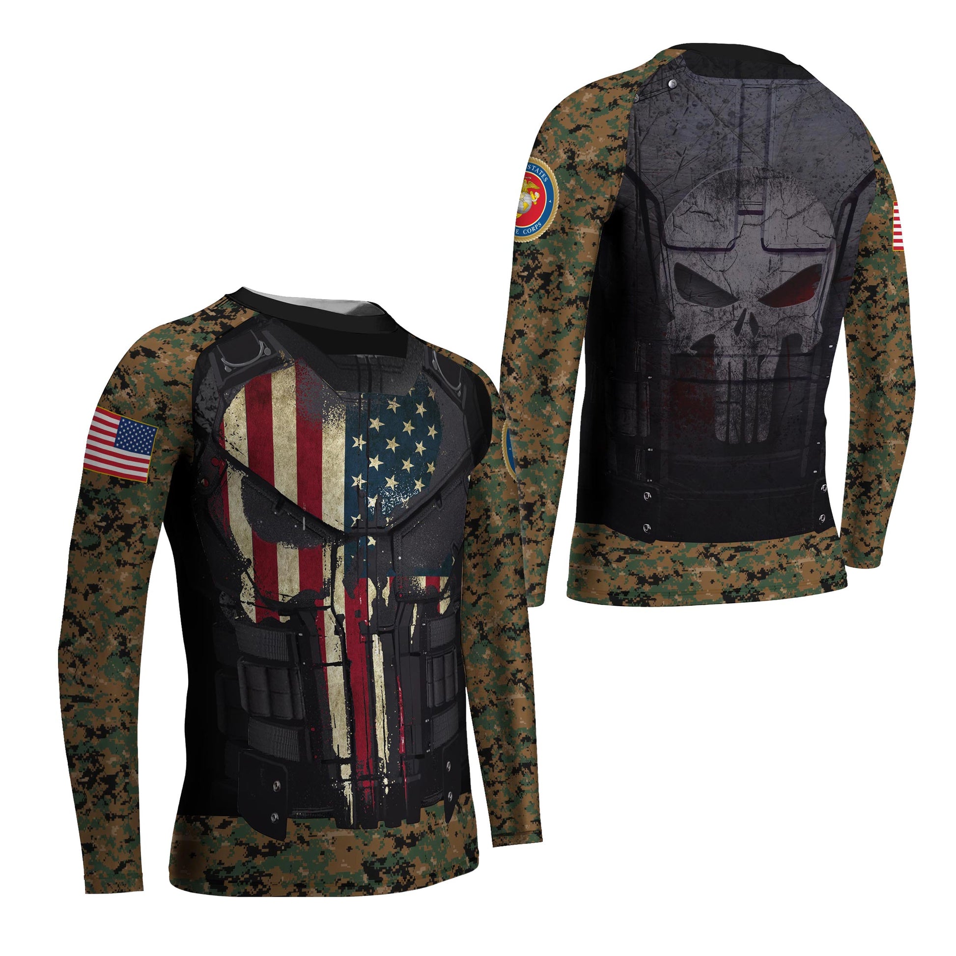 Punisher US Marine Kids Rash Guard