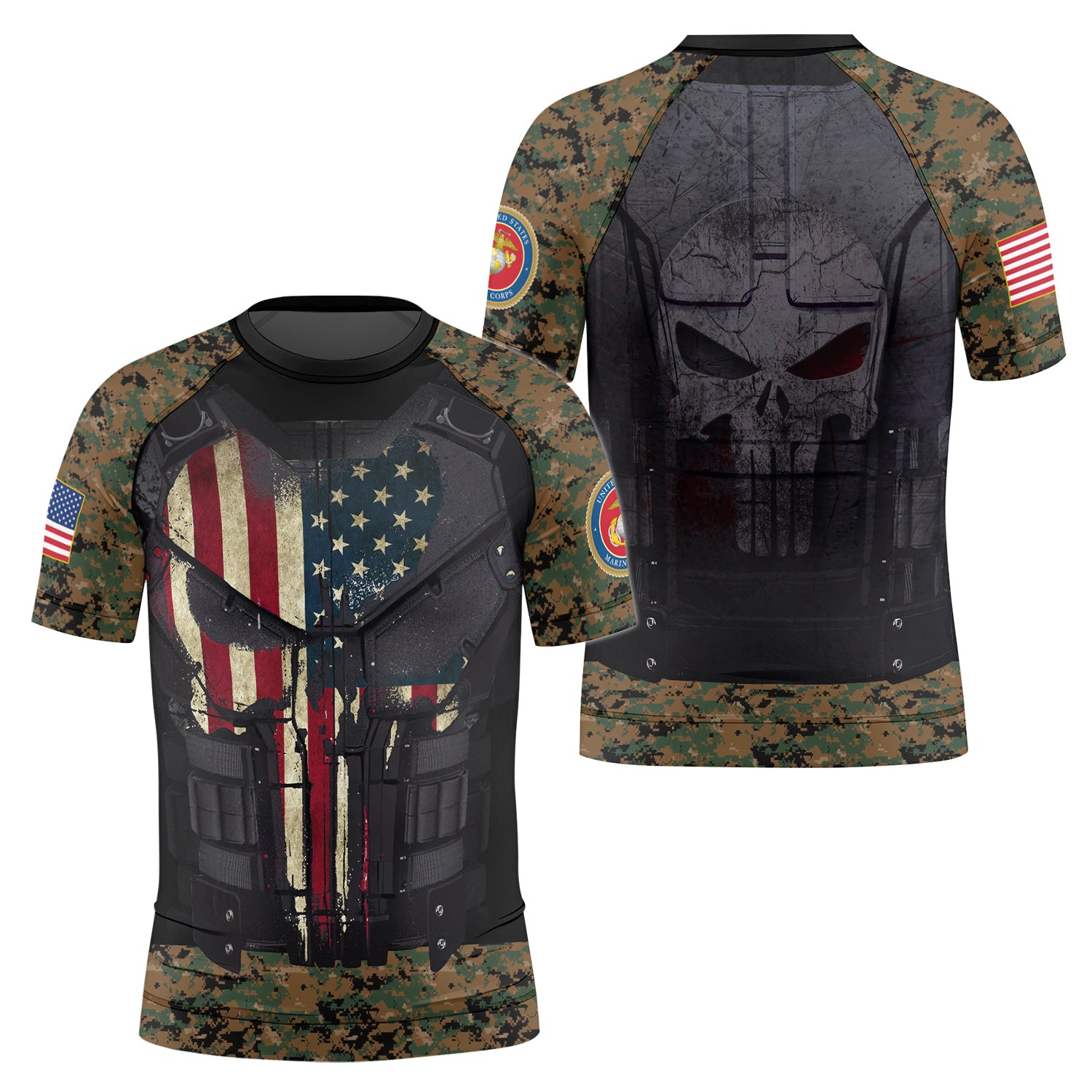 Punisher US Marine Kids Rash Guard