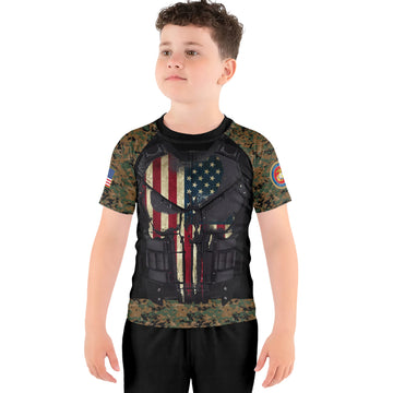 Punisher US Marine Kids Rash Guard