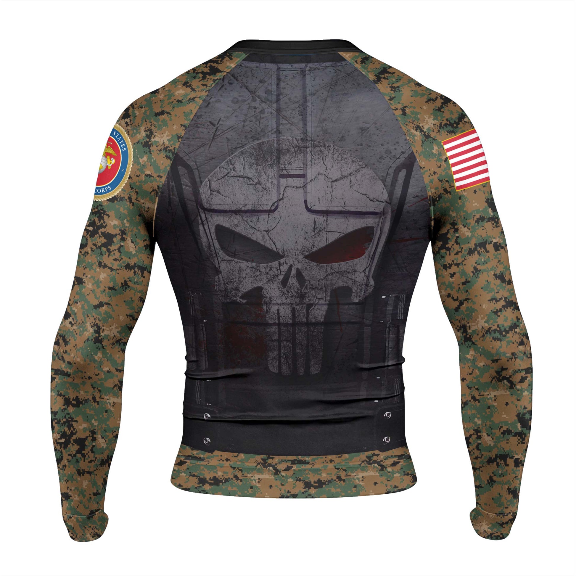Punisher US Marine Men's Long Sleeve Rash Guard