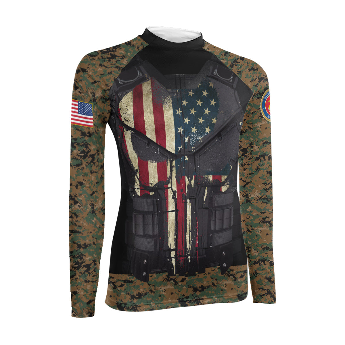 Punisher US Marine Women's Long Sleeve Rash Guard