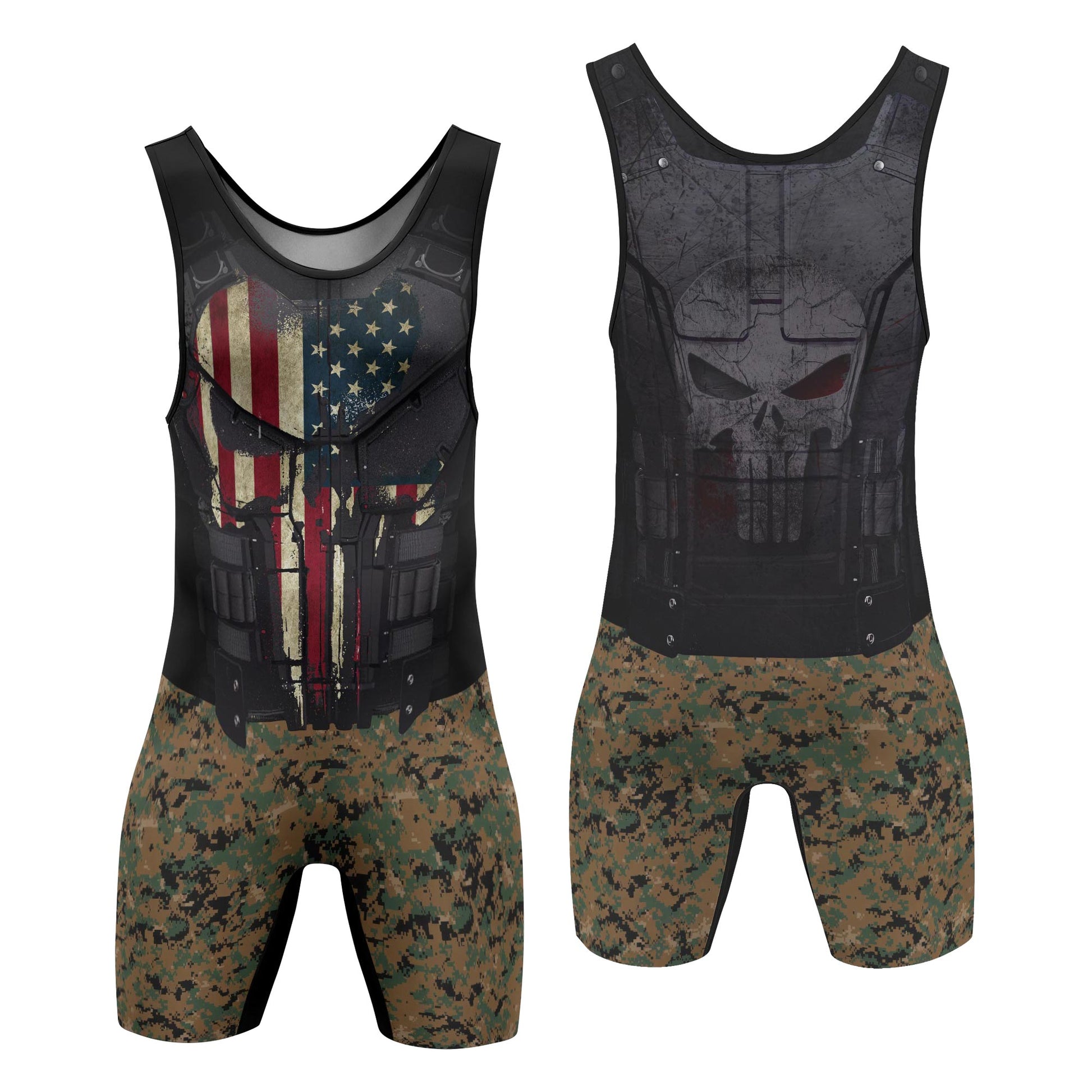 Punisher US Marine Wrestling Singlets