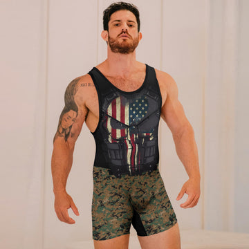 Punisher US Marine Wrestling Singlets