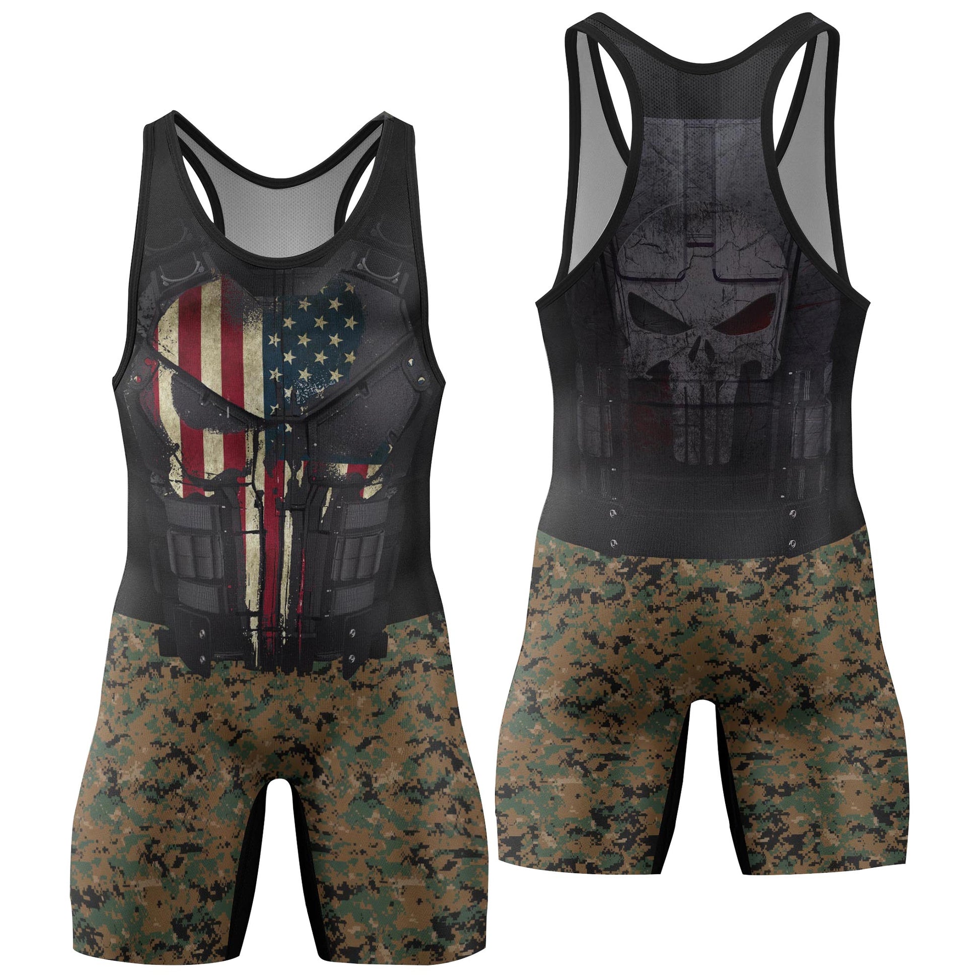 Punisher US Marine Wrestling Singlets