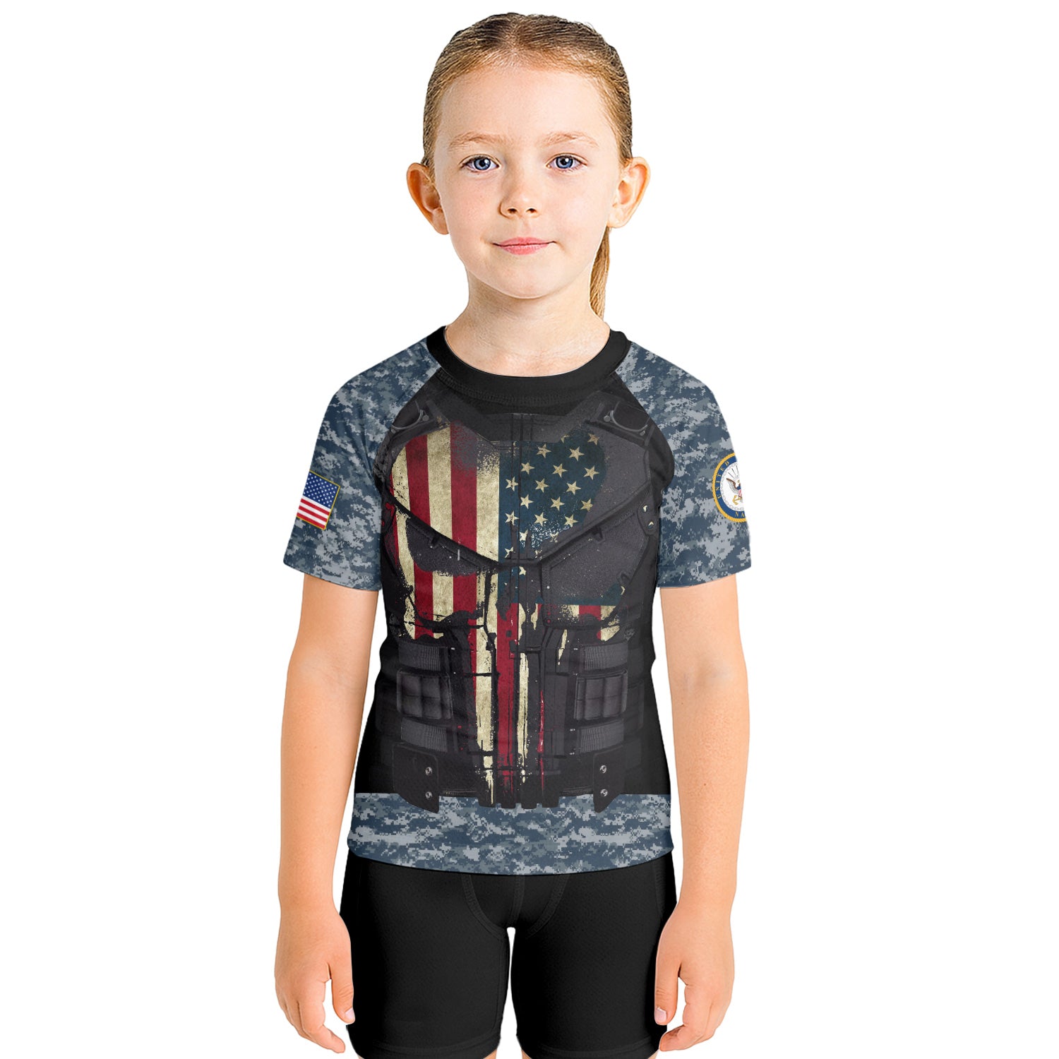 Punisher US Navy Kids Rash Guard
