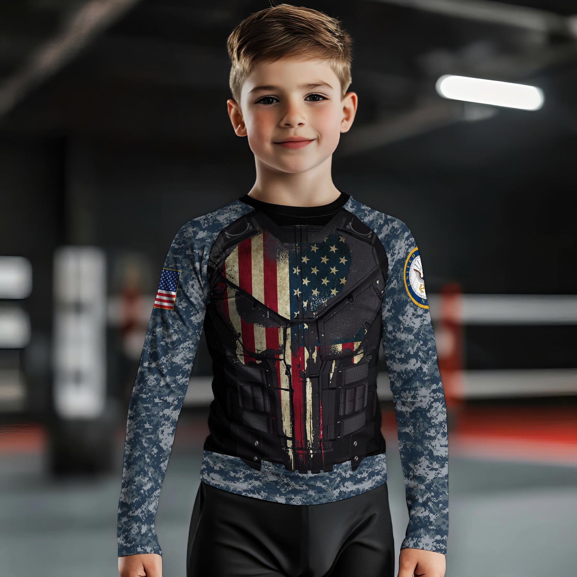 Punisher US Navy Kids Rash Guard