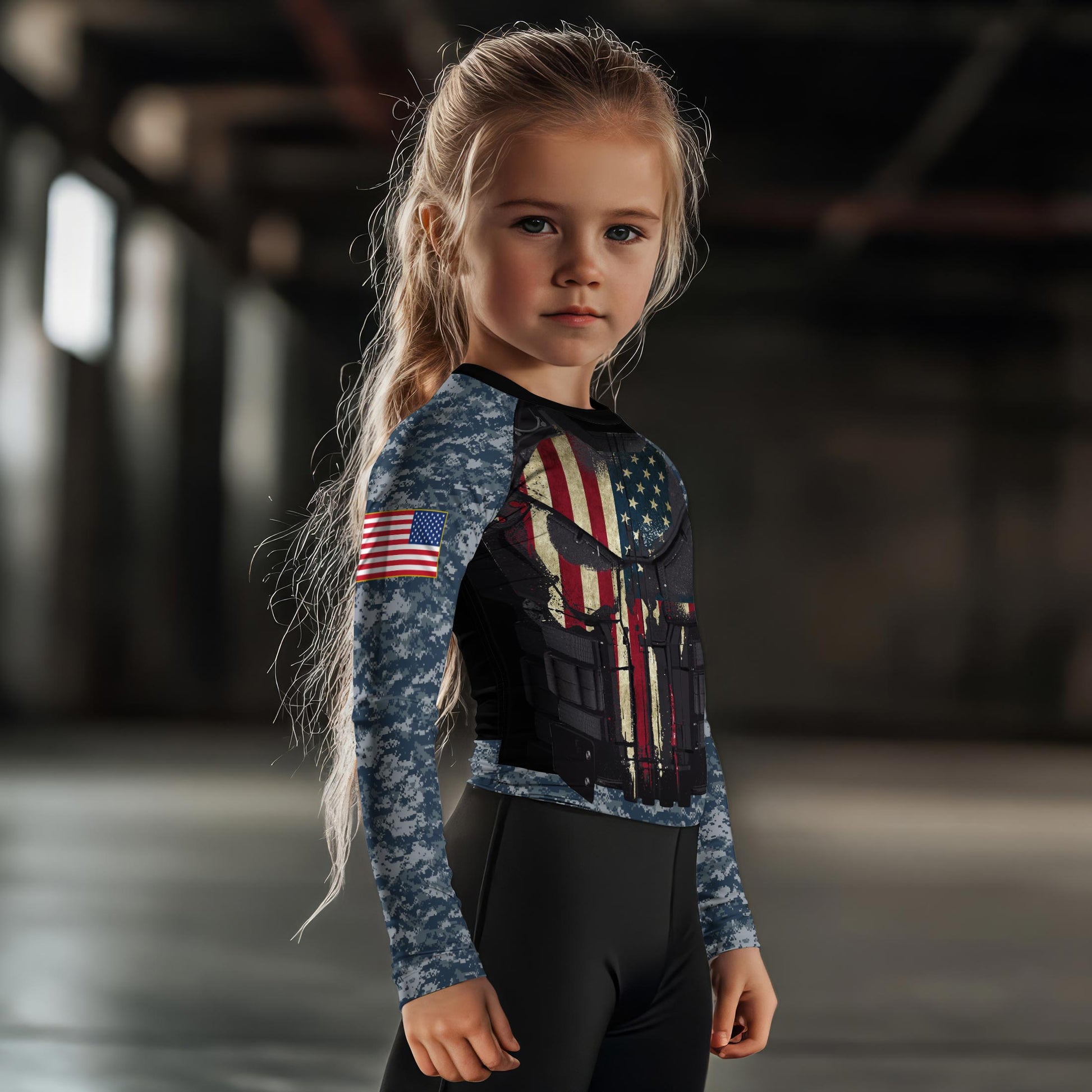 Punisher US Navy Kids Rash Guard