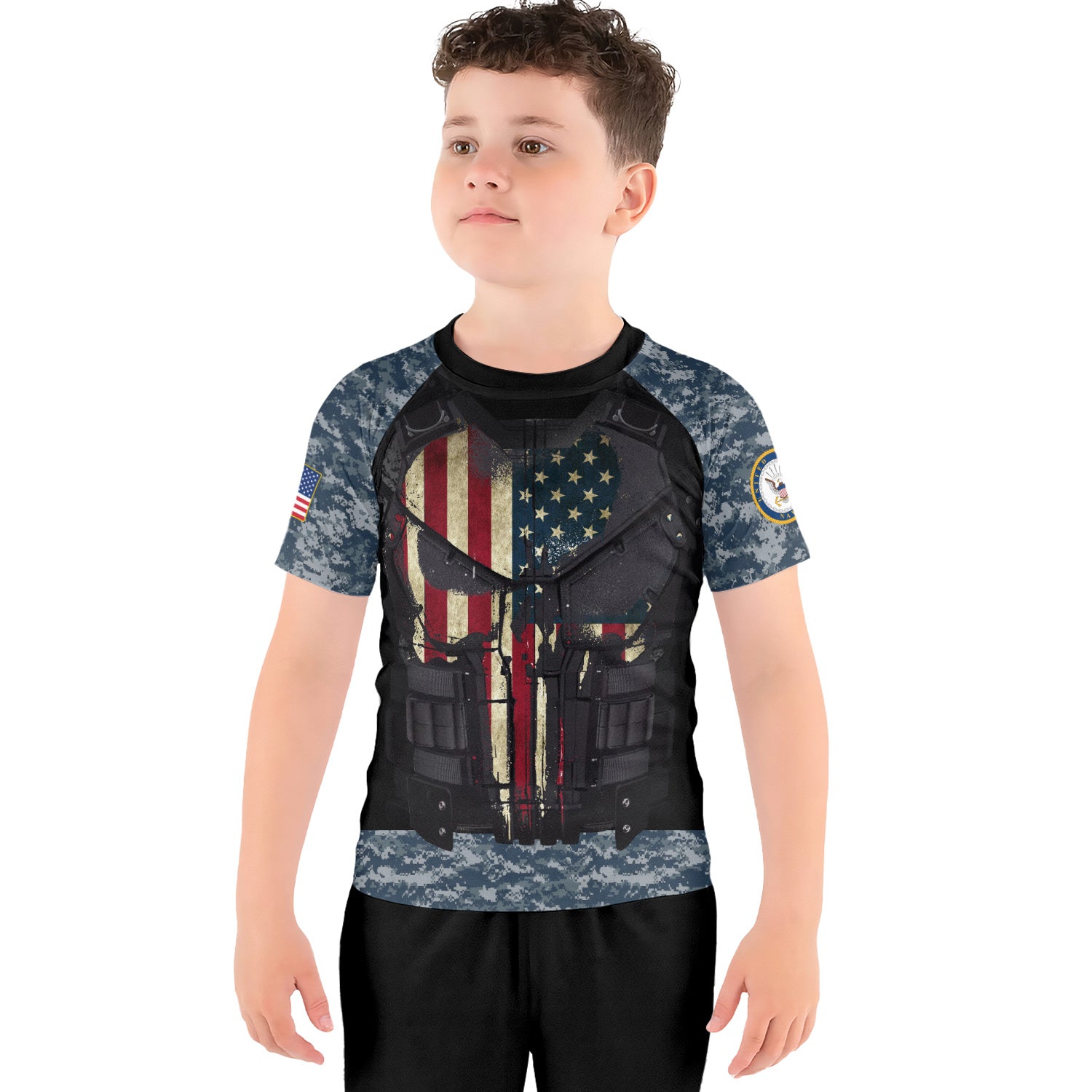 Punisher US Navy Kids Rash Guard