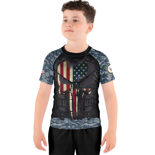 Punisher US Navy Kids Rash Guard