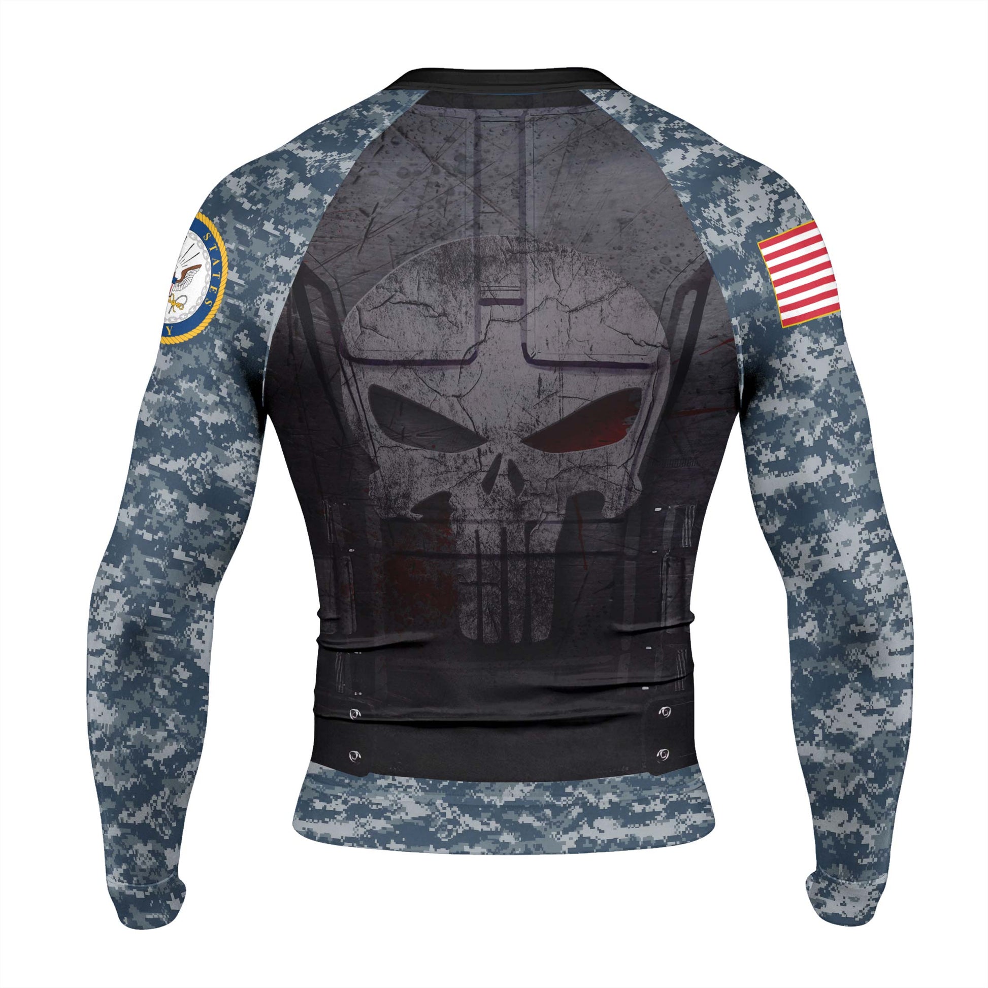 Punisher US Navy Men's Long Sleeve Rash Guard
