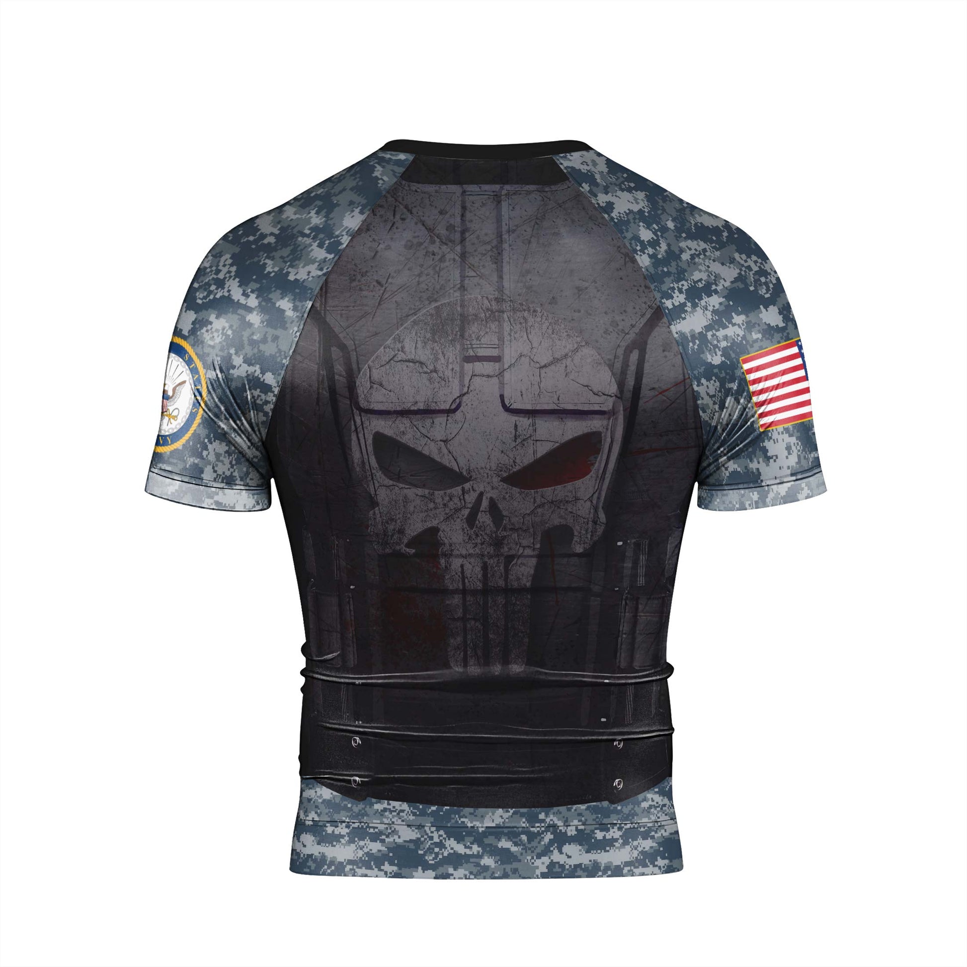 Punisher US Navy Men's Short Sleeve Rash Guard