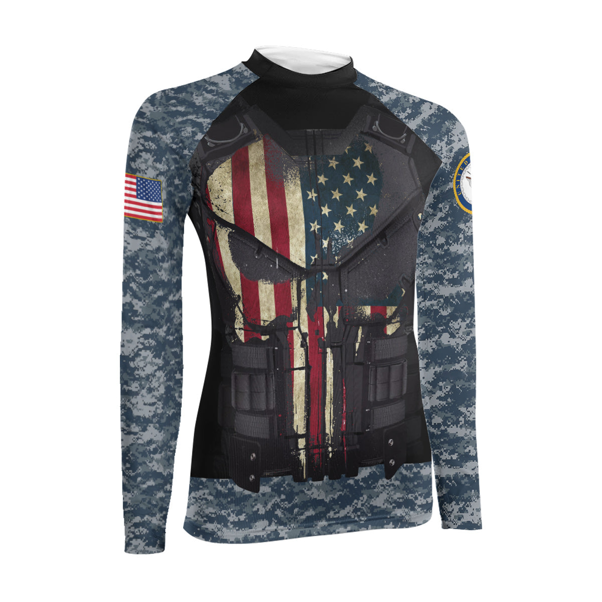 Punisher US Navy Women's Long Sleeve Rash Guard