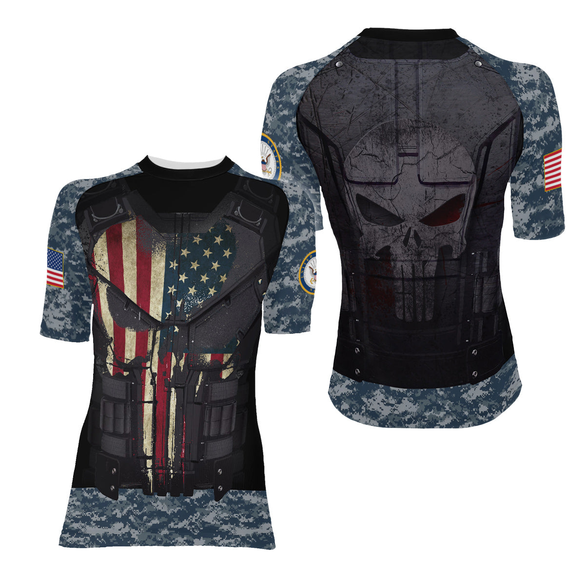 Punisher US Navy Women's Short Sleeve Rash Guard