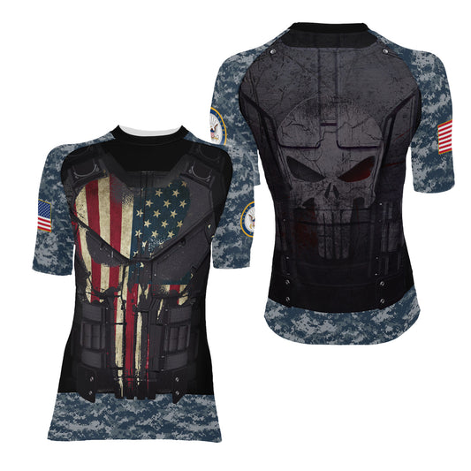 Punisher US Navy Women's Short Sleeve Rash Guard