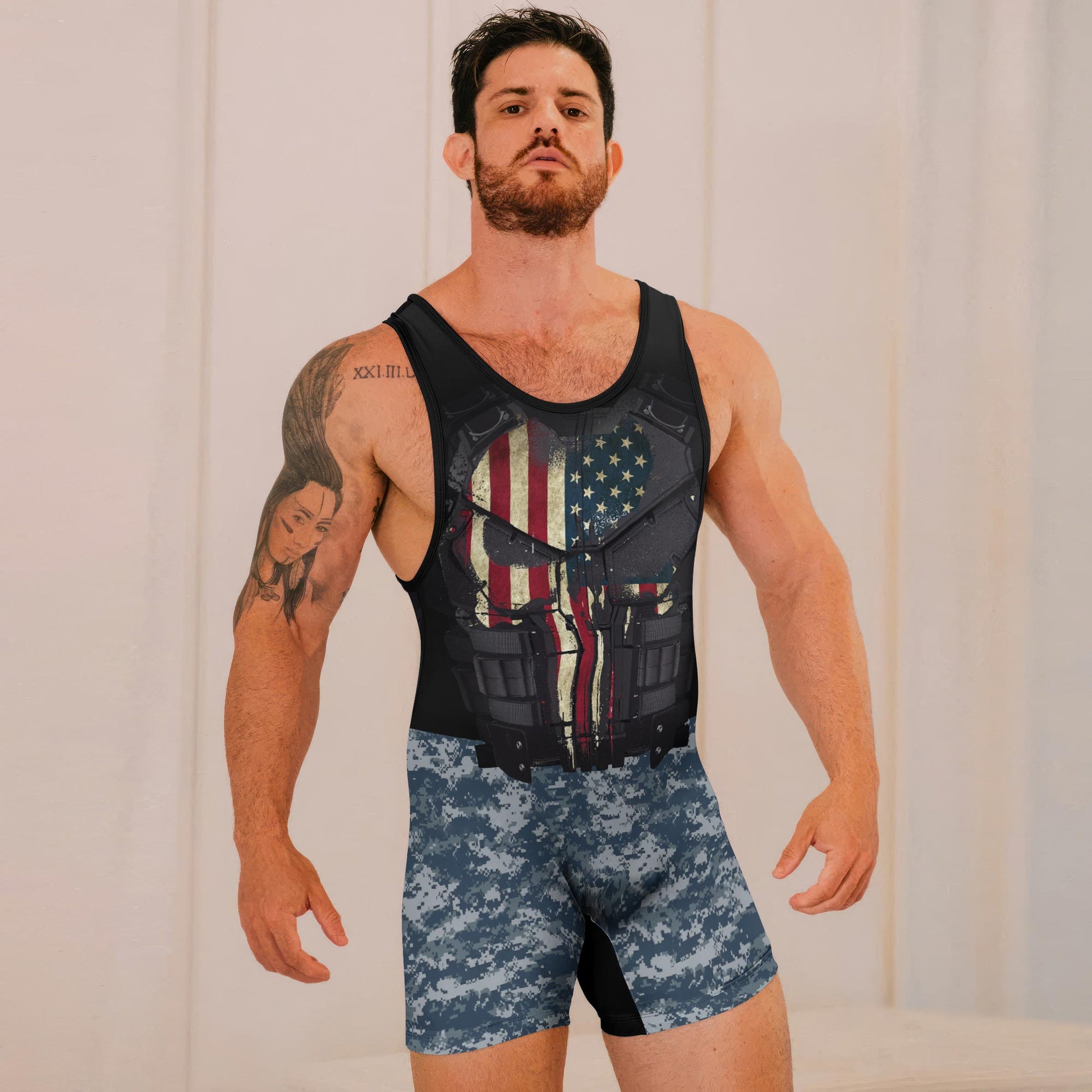 Punisher US Navy Wrestling Singlets