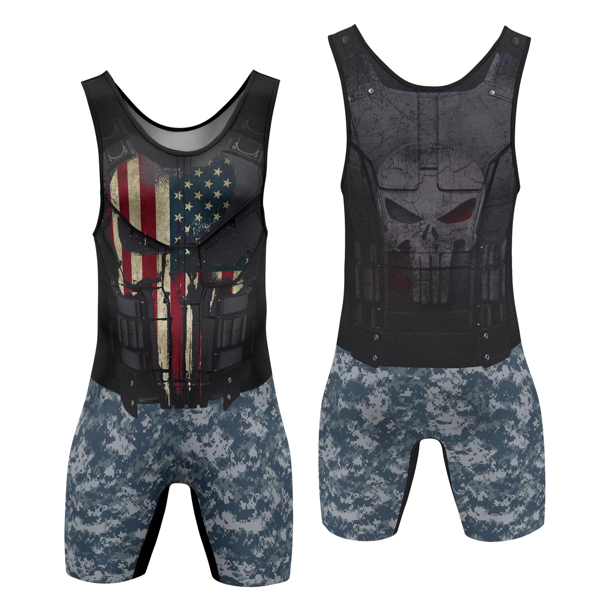 Punisher US Navy Wrestling Singlets