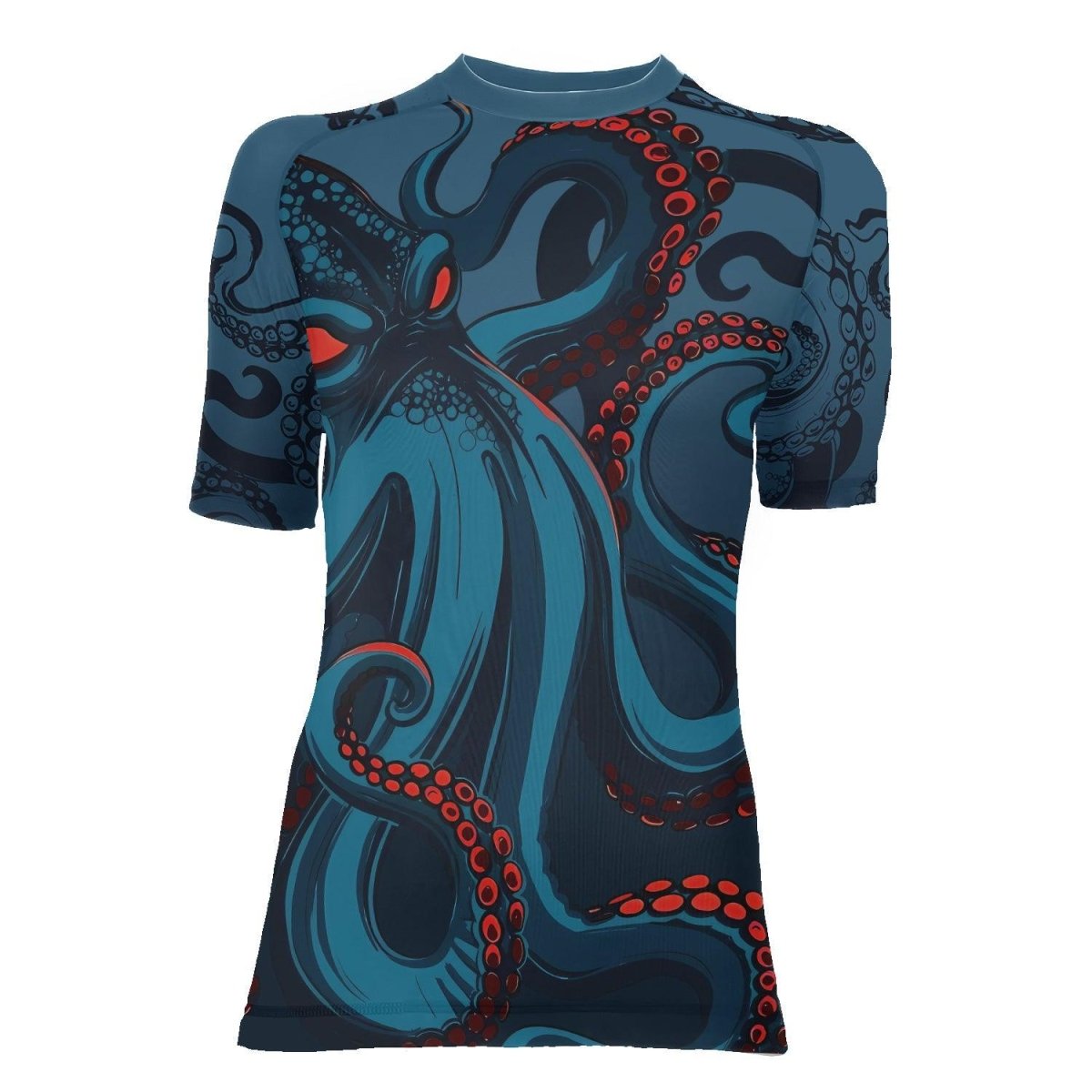 Dark Sea Octopus Women's Short Sleeve Rash Guard - BattleFitGear