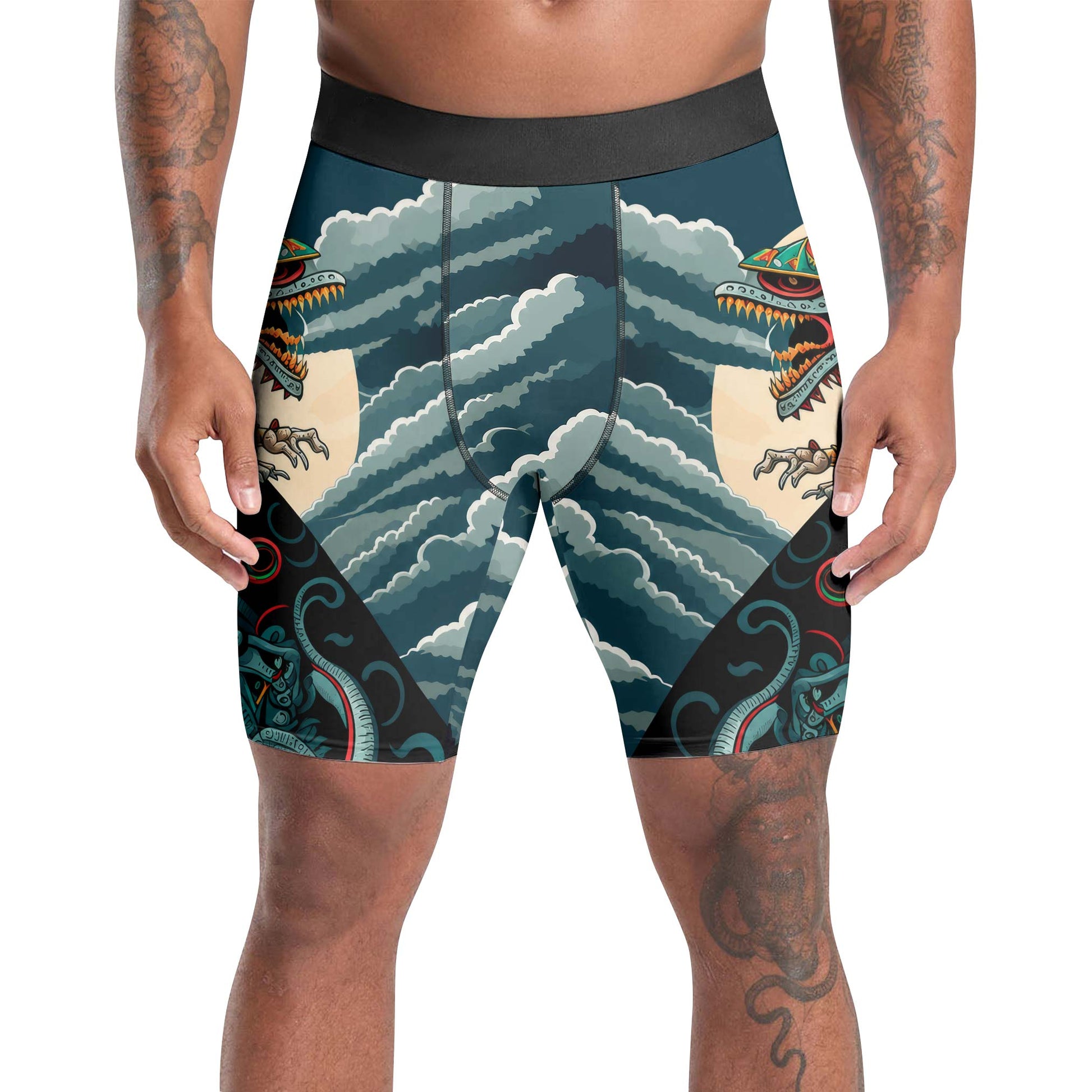 Quetzalcoatl Snake God Compression Shorts