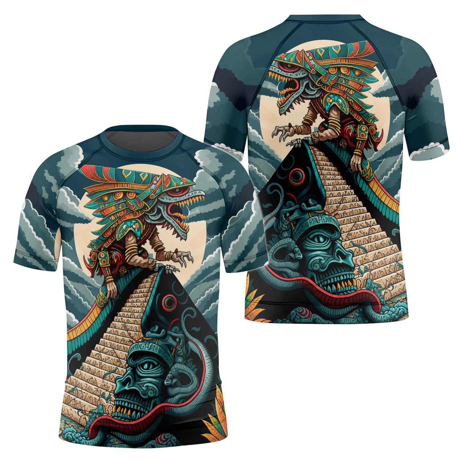 Quetzalcoatl Snake God Kids Rash Guard
