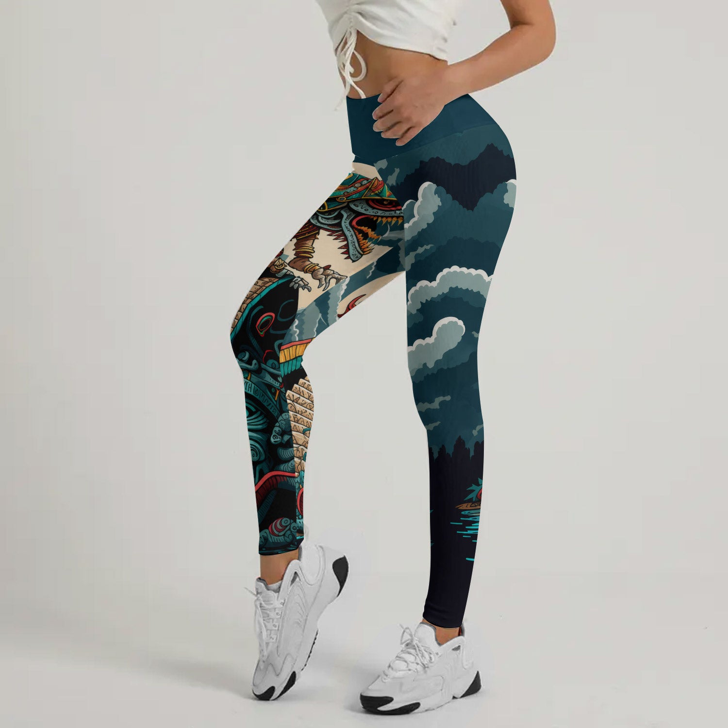 Quetzalcoatl Snake God Leggings